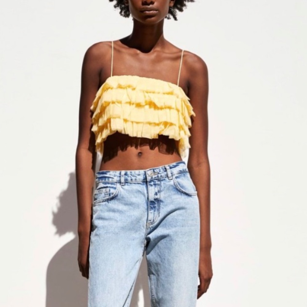 ZARA ruffled tulle top